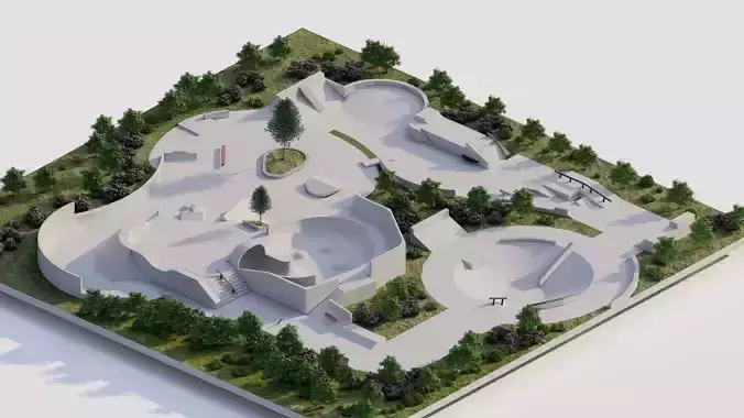 Skatepark-Skate Park PACK 3D model