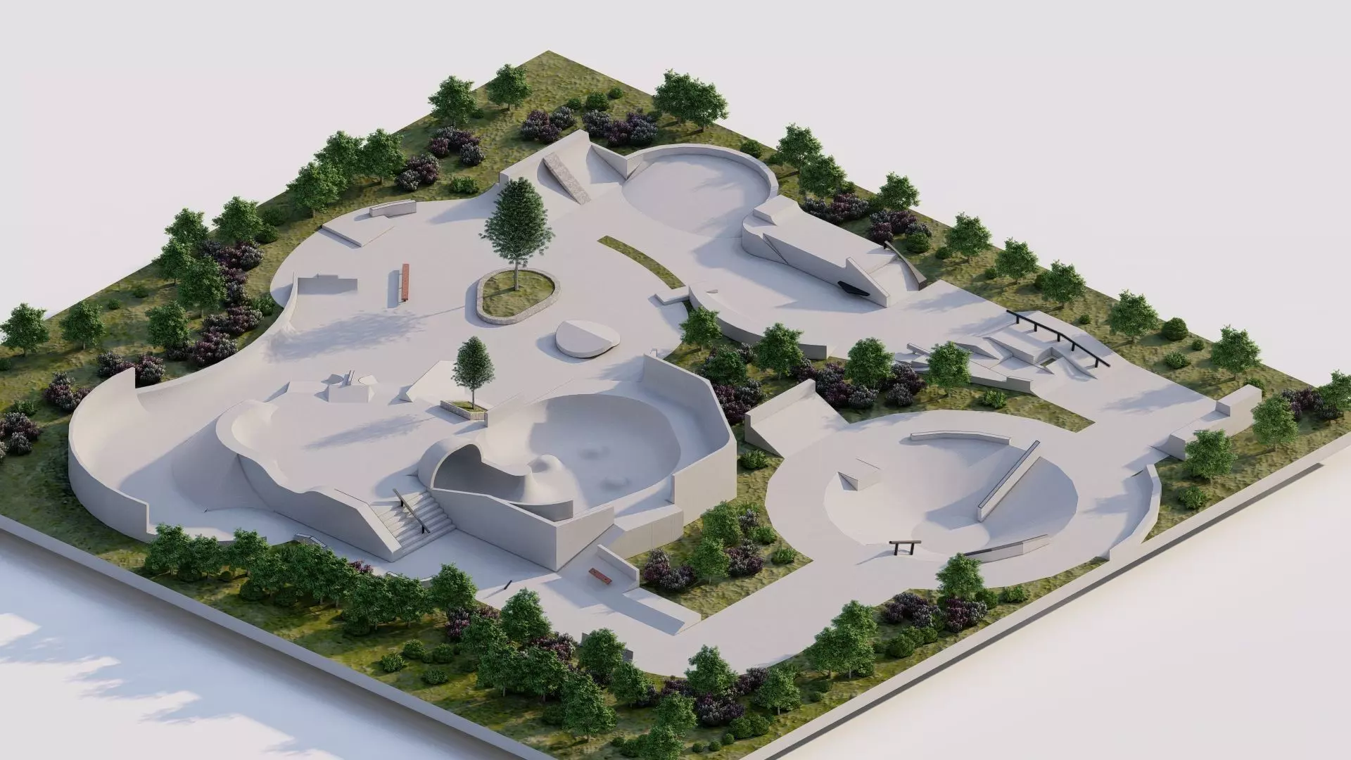 Skatepark-Skate Park PACK 3D model_0
