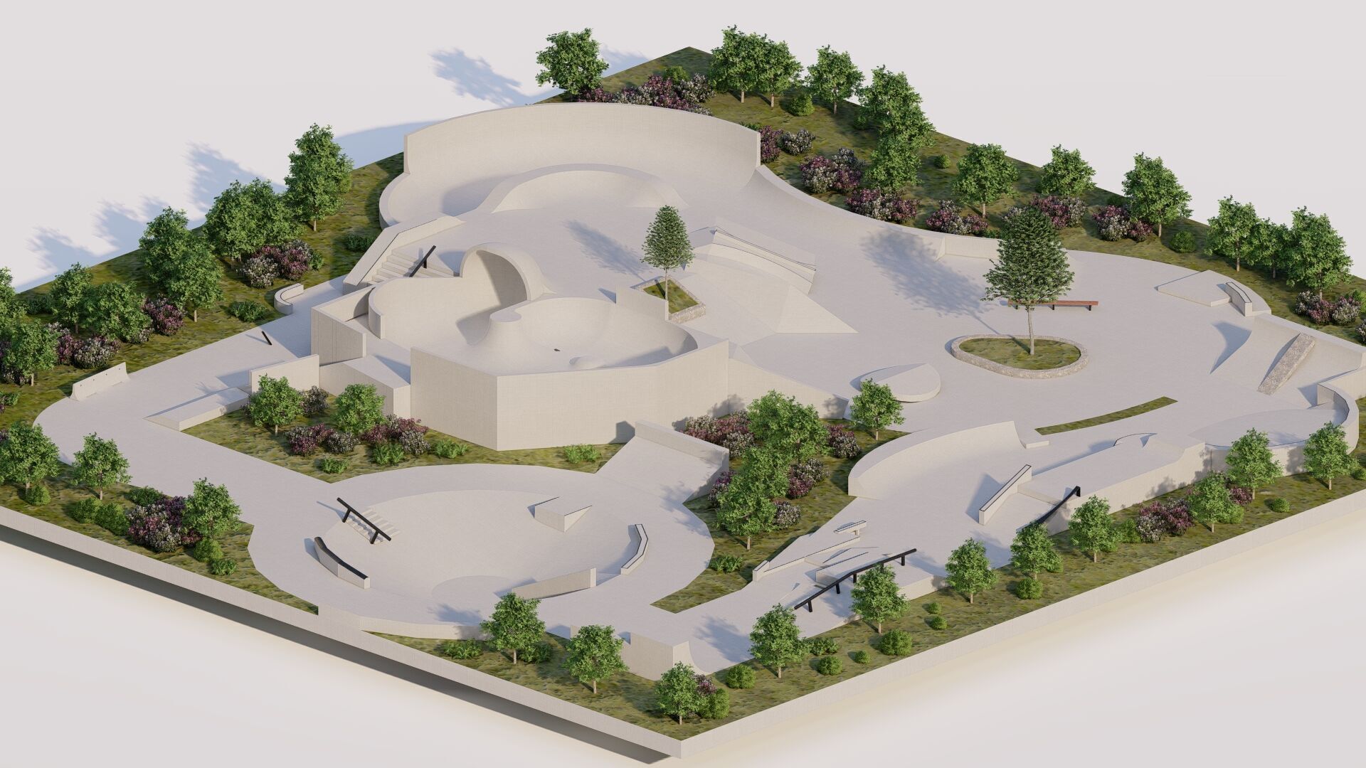Skatepark-Skate Park PACK 3D model_12