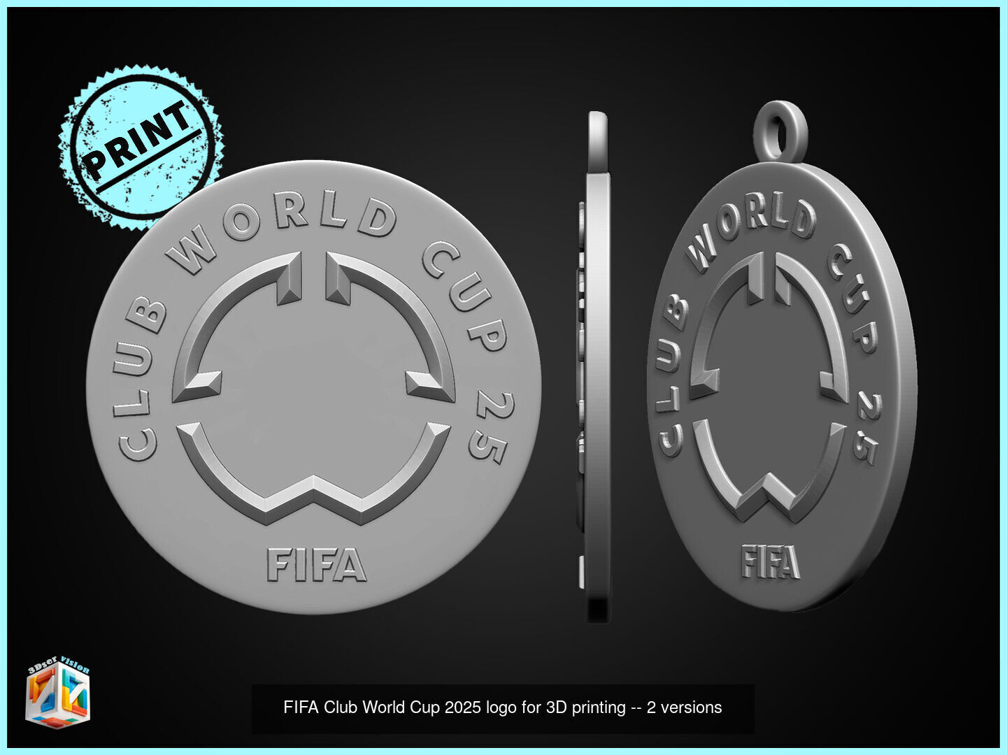 FIFA Clubs World Cup 2025 - Trophy and Ball-Logo and Emblem FREE 3D Model Collection_5