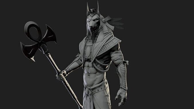 Anubis High Poly 3D Game Character Low-poly 3D model