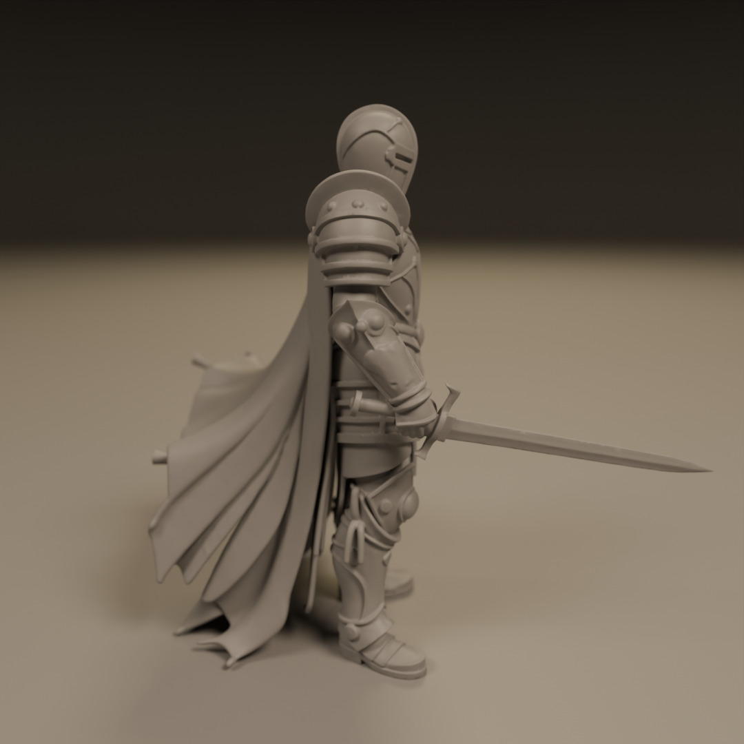 medieval knight 3D print model_1