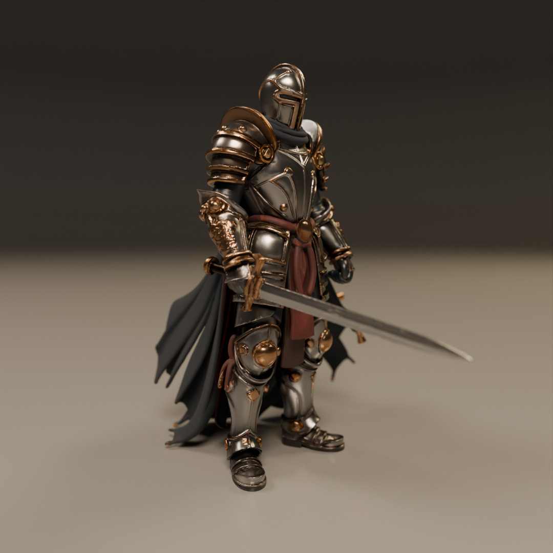 medieval knight 3D print model_12