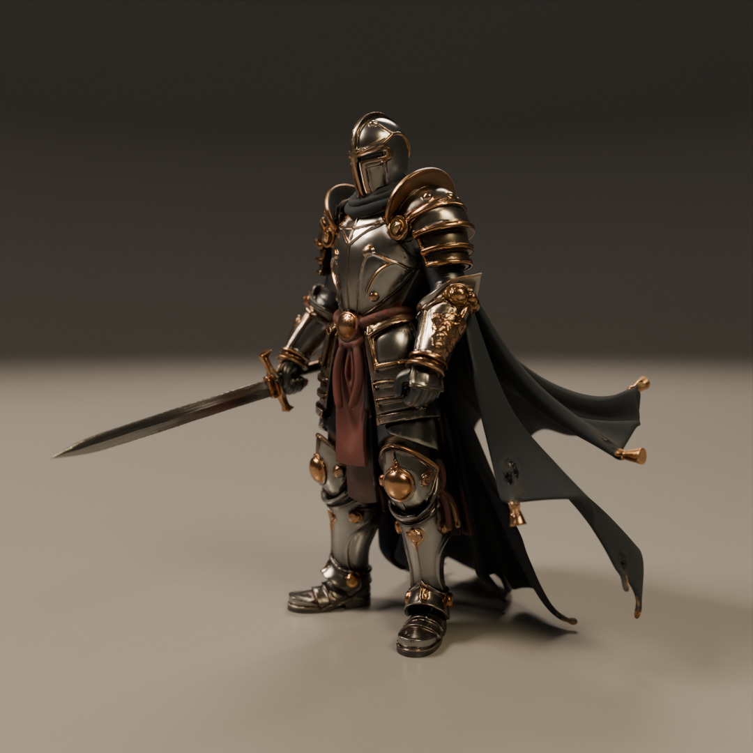 medieval knight 3D print model_13