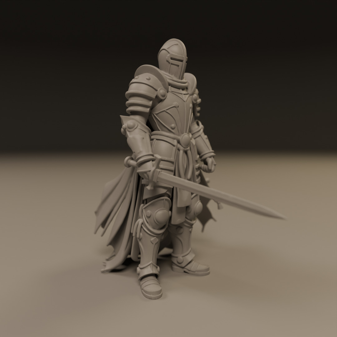 medieval knight 3D print model_4