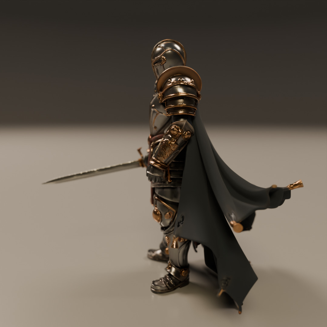 medieval knight 3D print model_10