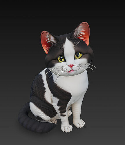 Cat Realistic 3D Model Basic - Low Poly Realistic Low-poly 3D model
