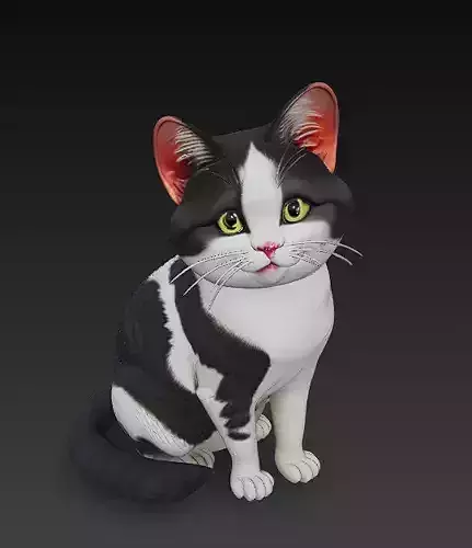 Cat Realistic 3D Model Basic - Low Poly Realistic