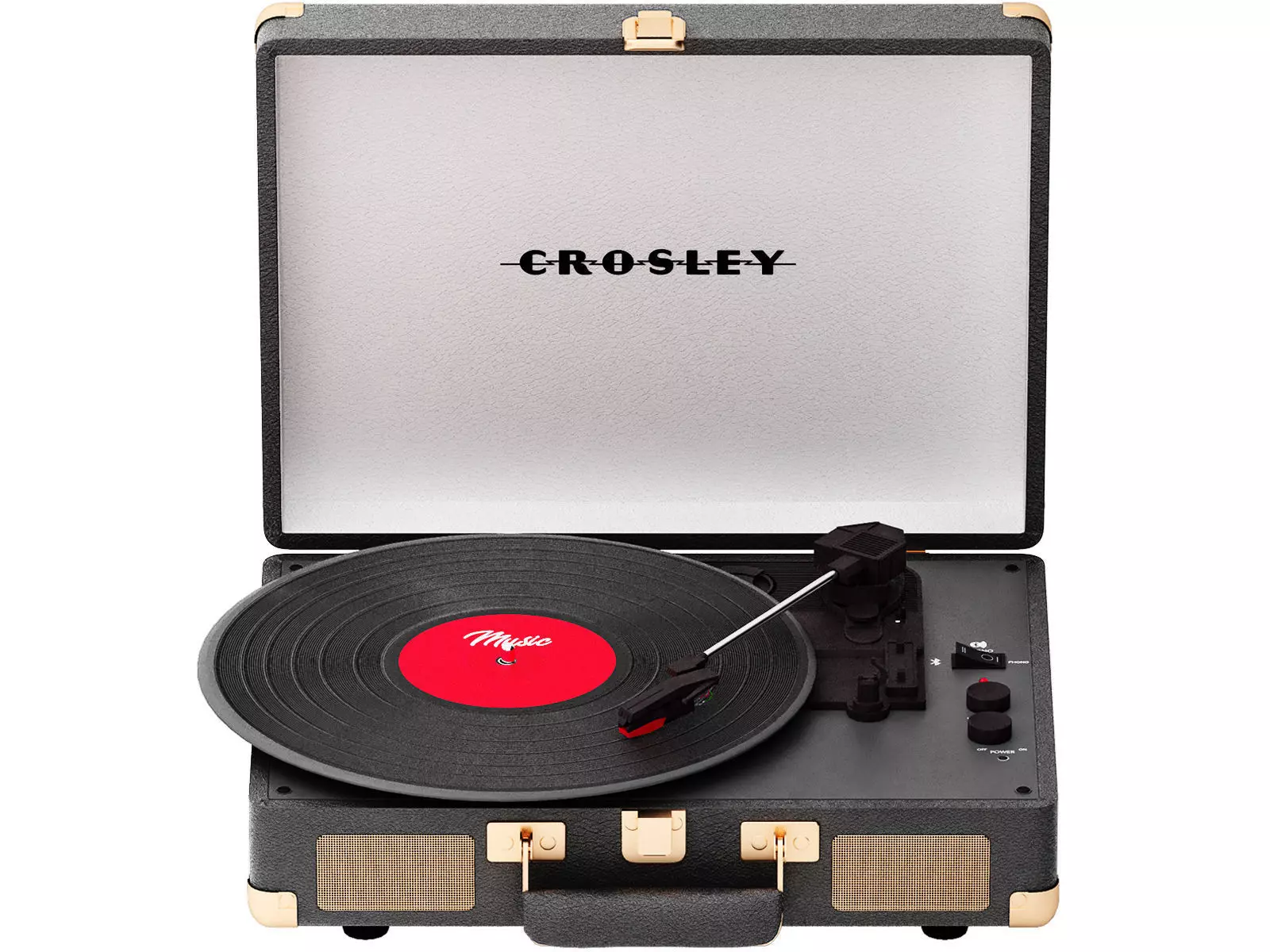 black and white crosley cruiser deluxe record player 3D model