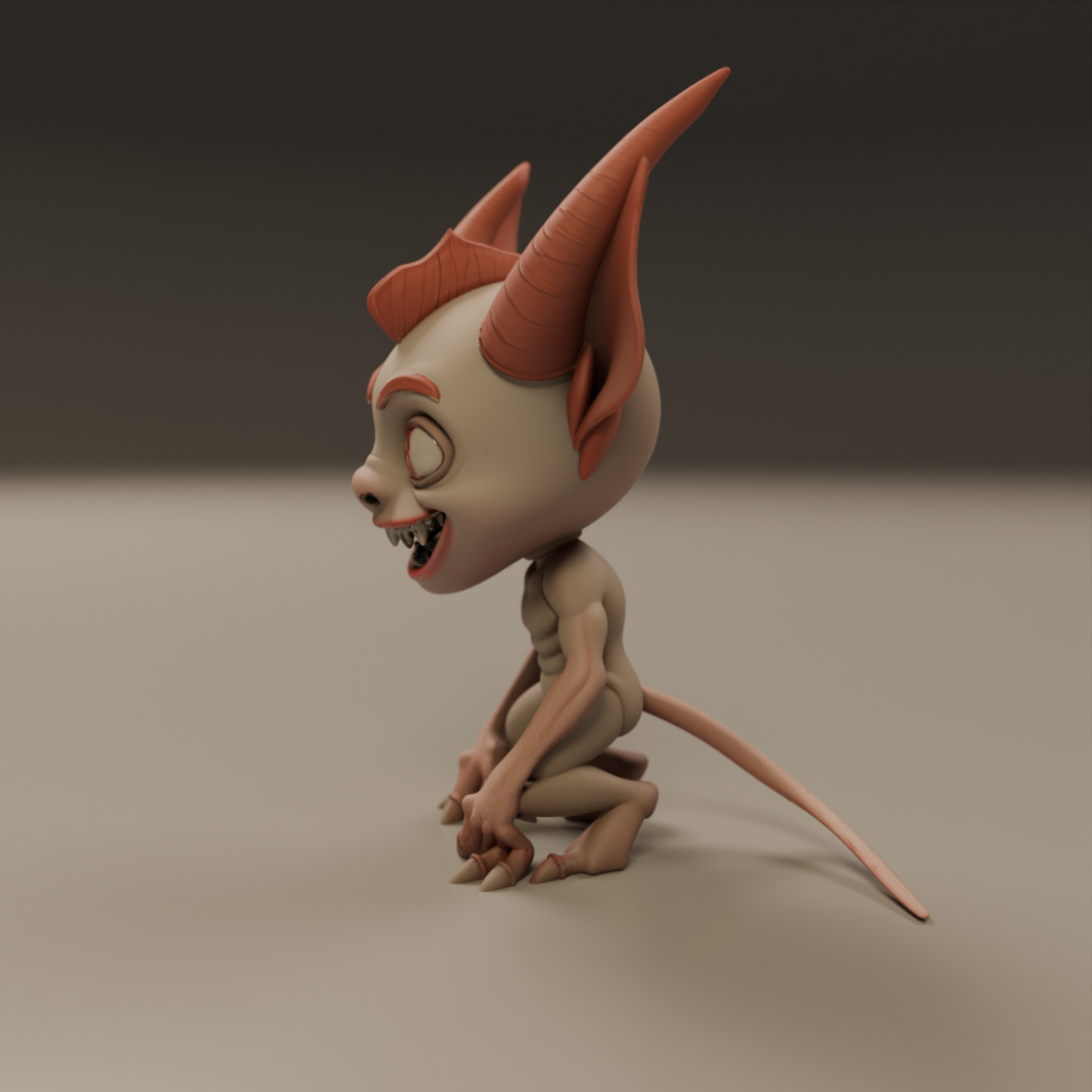 cartoon demon 3D print model_2