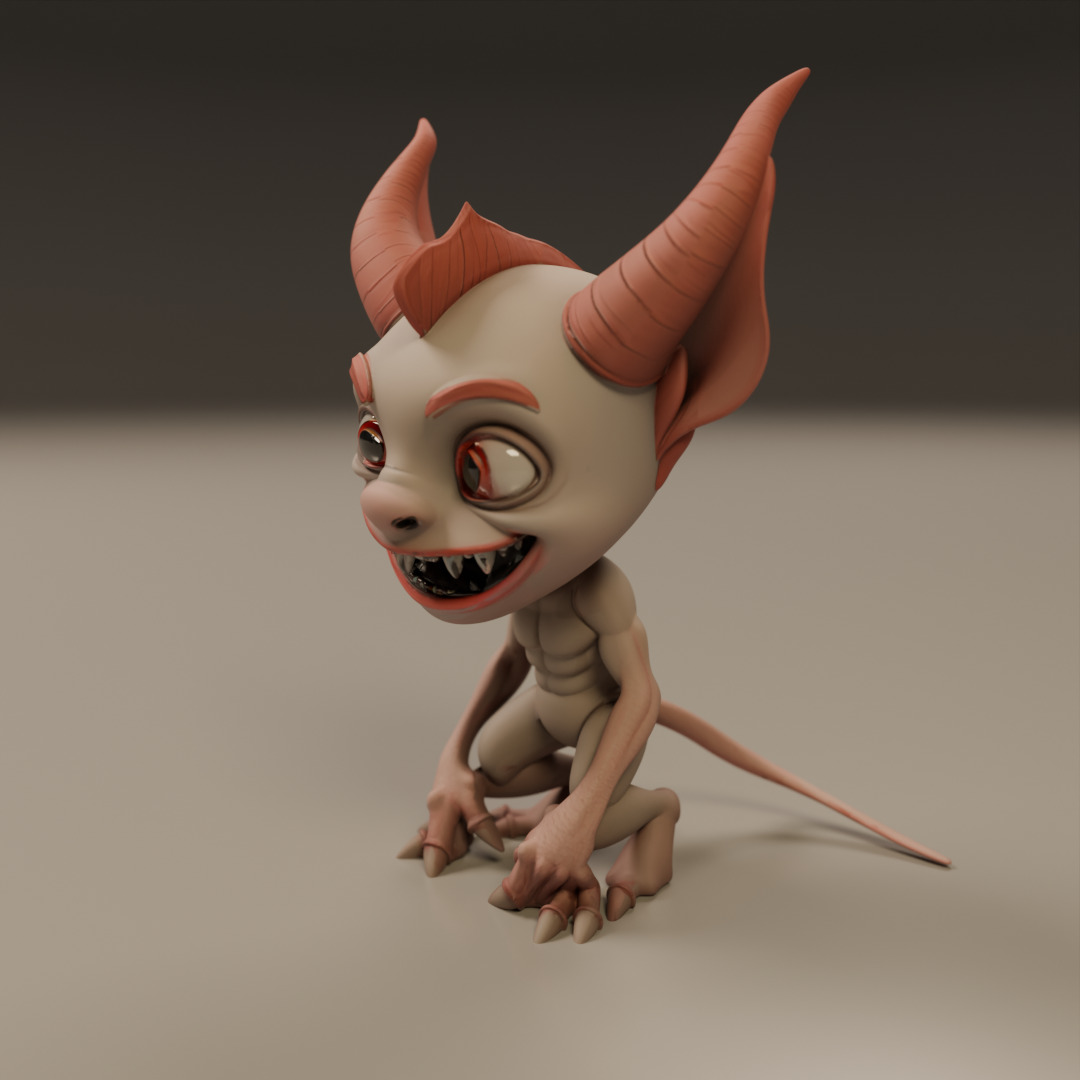 cartoon demon 3D print model_5