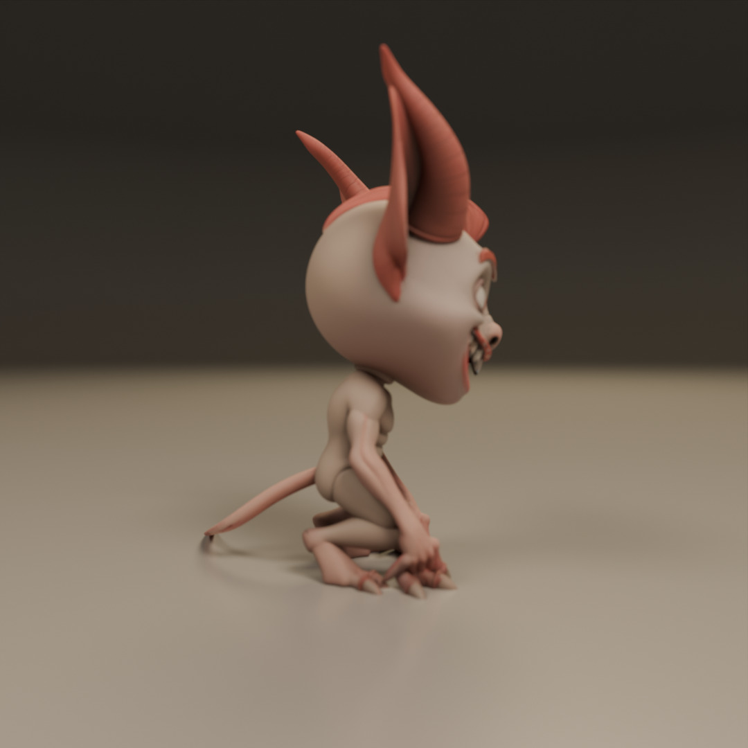 cartoon demon 3D print model_1