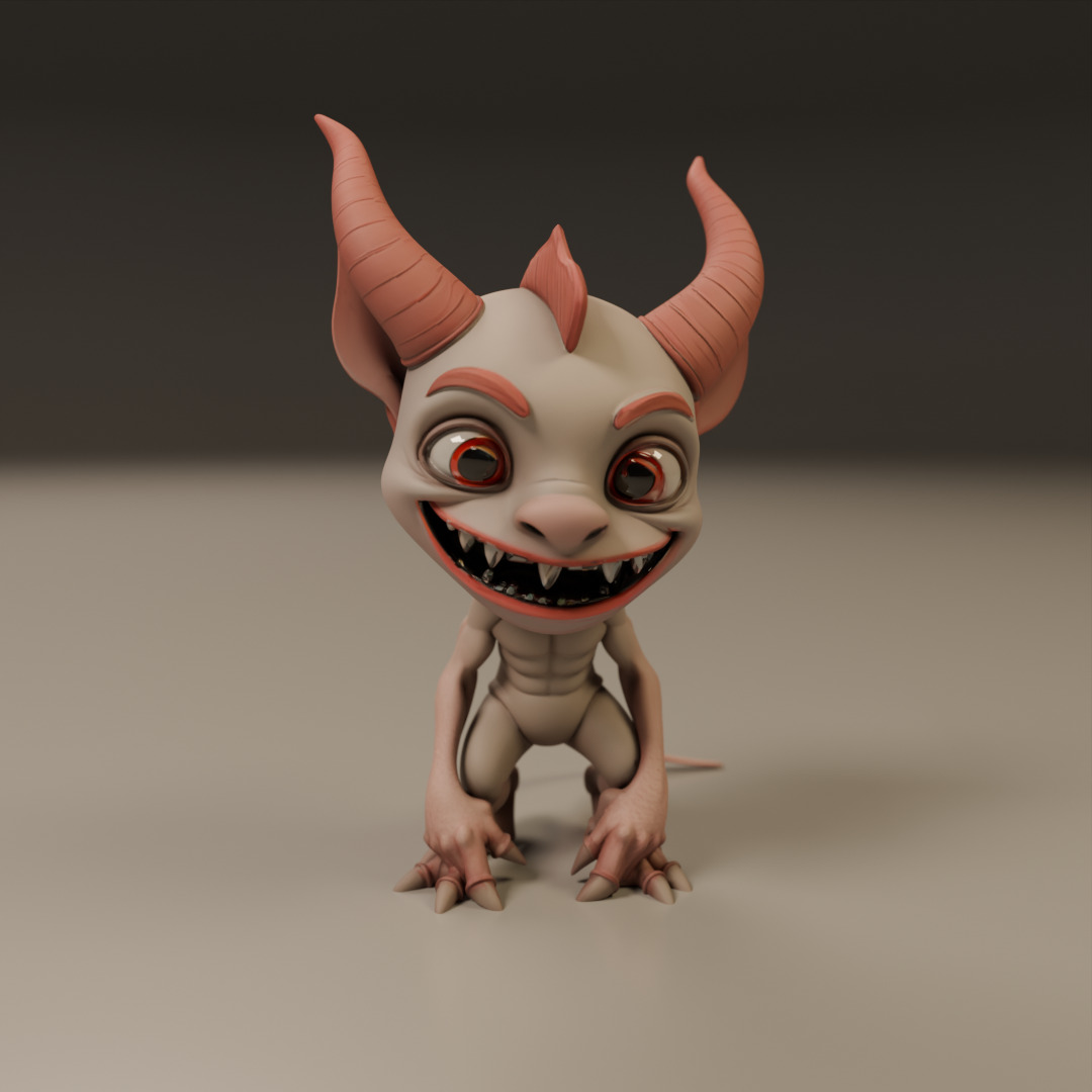 cartoon demon 3D print model_9