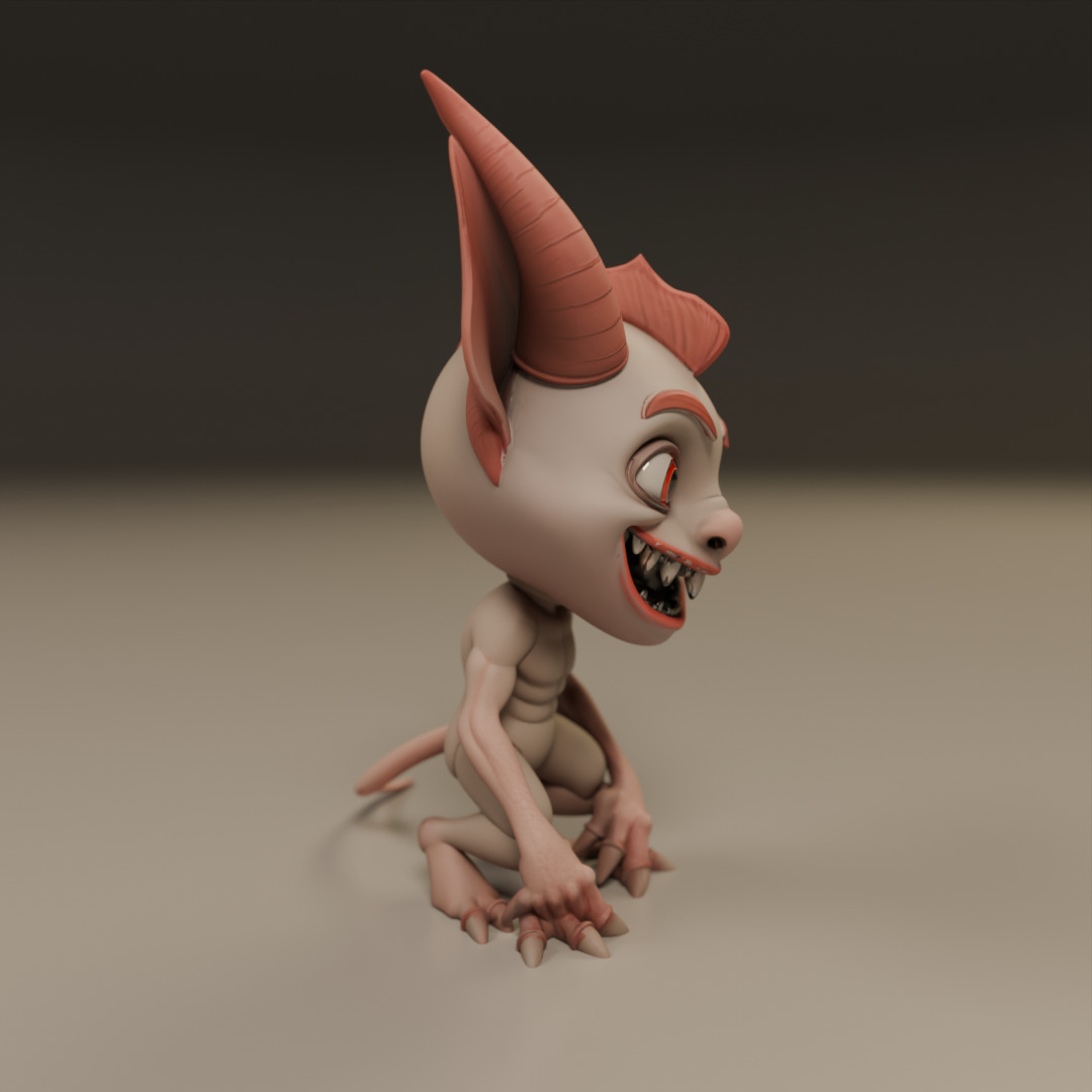 cartoon demon 3D print model_4