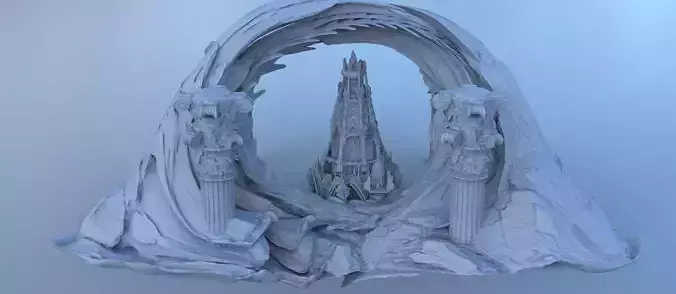 Ancient Oracle of Delphi cave Arch