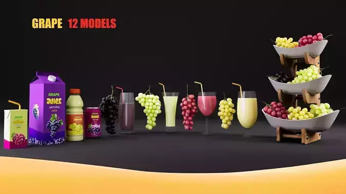 Grape 3D model Grape 3D model