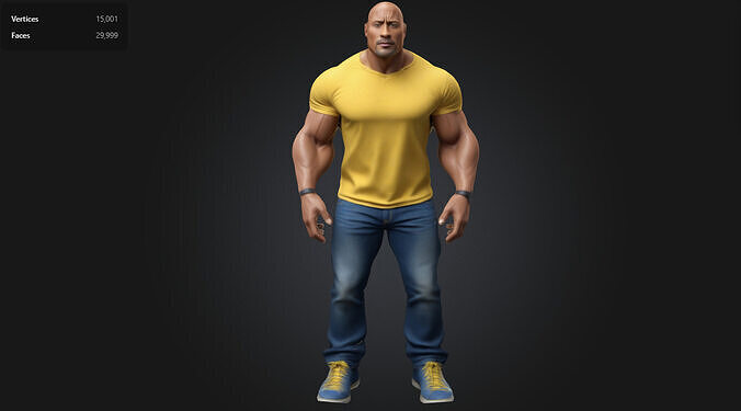 Realistic Buff Guy Stylized Game-Ready Male Character 3D model