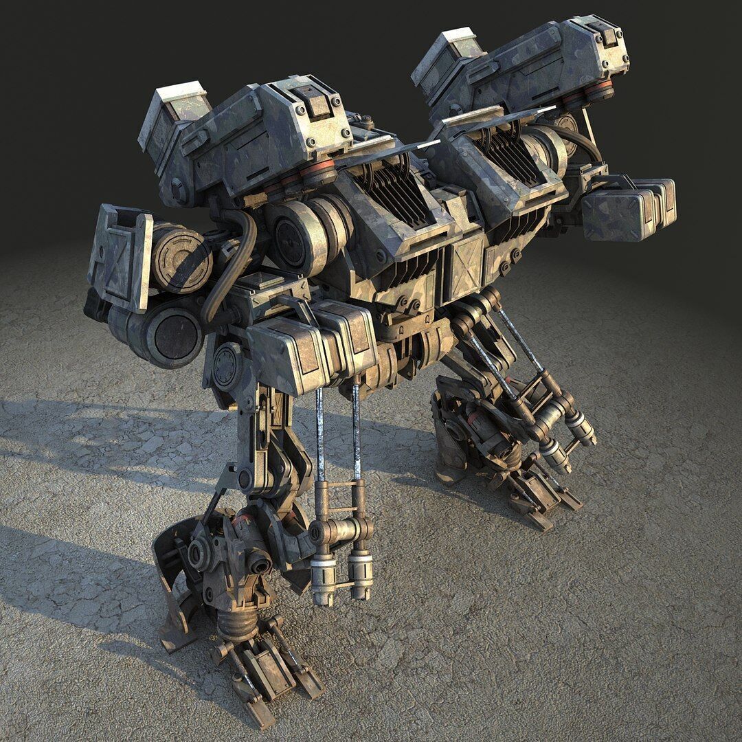 WARRIOR Robot  Low-poly 3D model_3