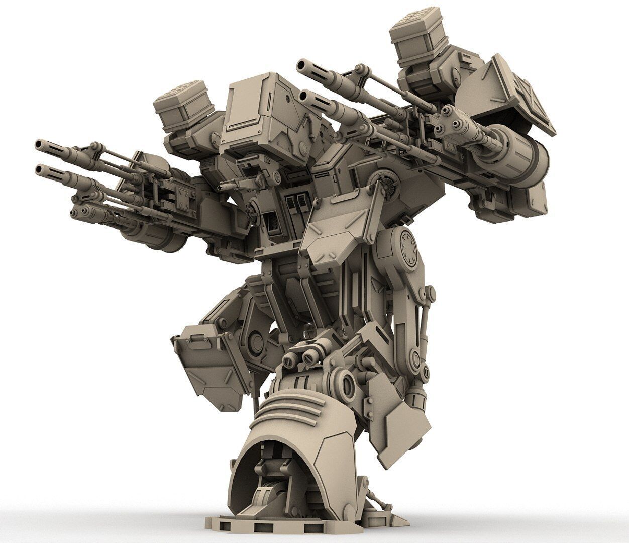 WARRIOR Robot  Low-poly 3D model_12