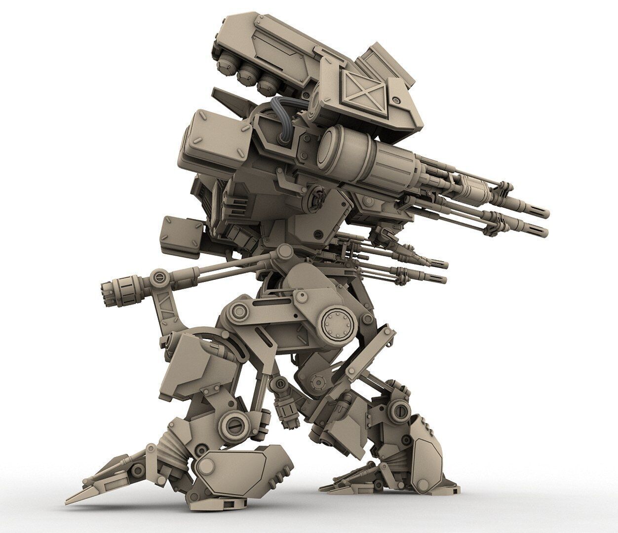 WARRIOR Robot  Low-poly 3D model_11