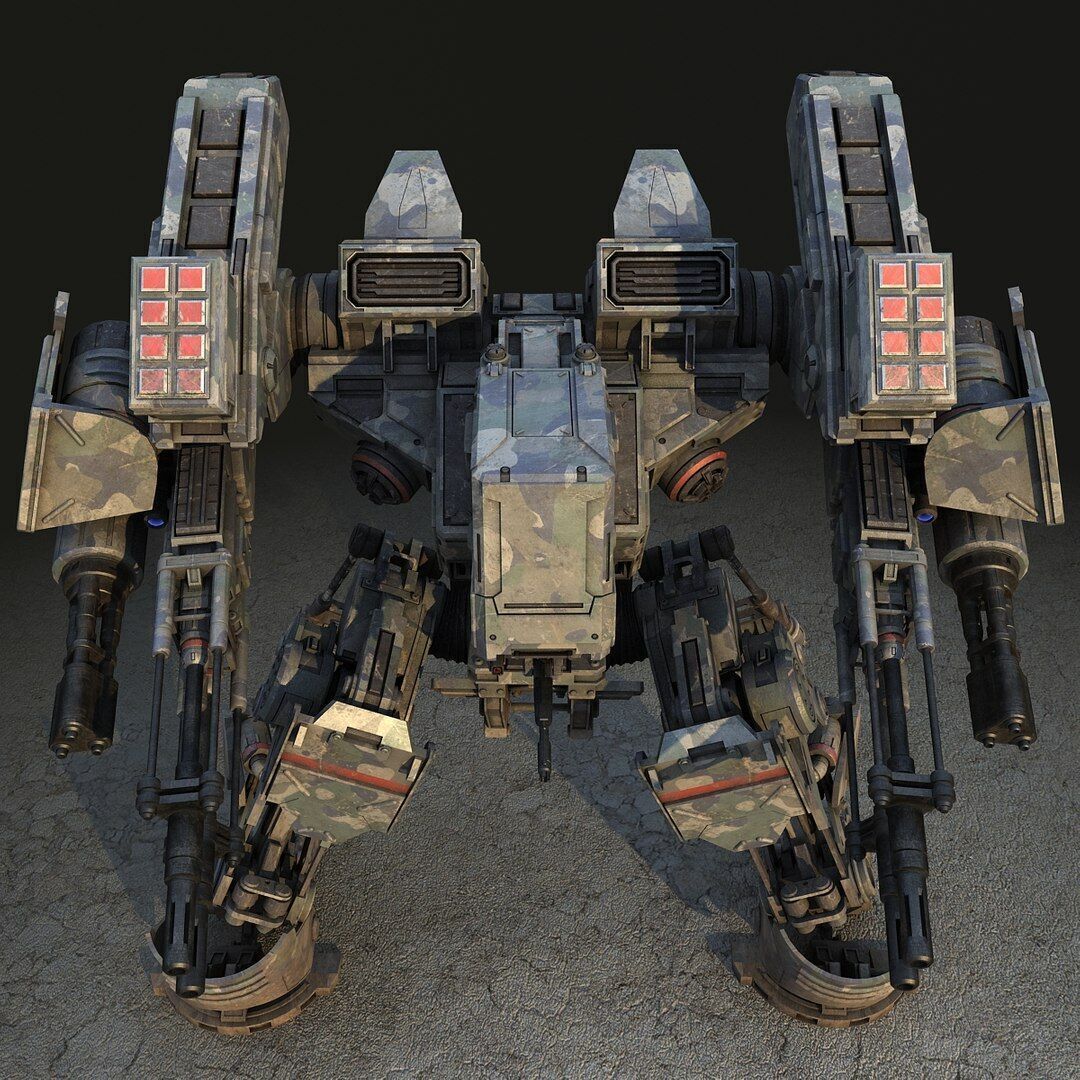 WARRIOR Robot  Low-poly 3D model_2