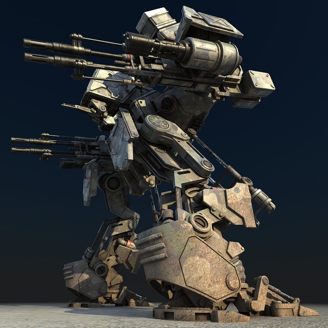 WARRIOR Robot  Low-poly 3D model_5
