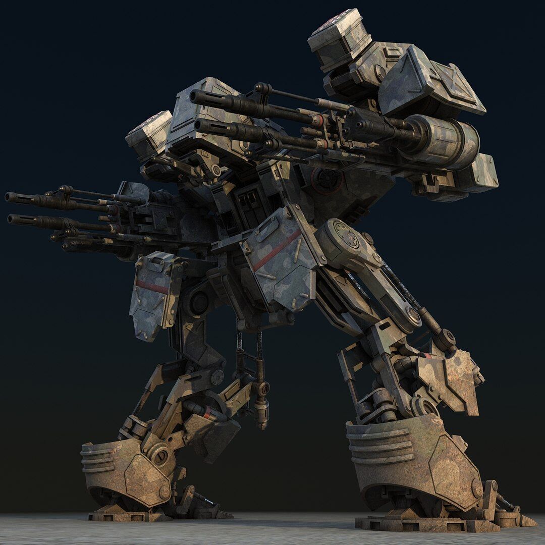 WARRIOR Robot  Low-poly 3D model_1