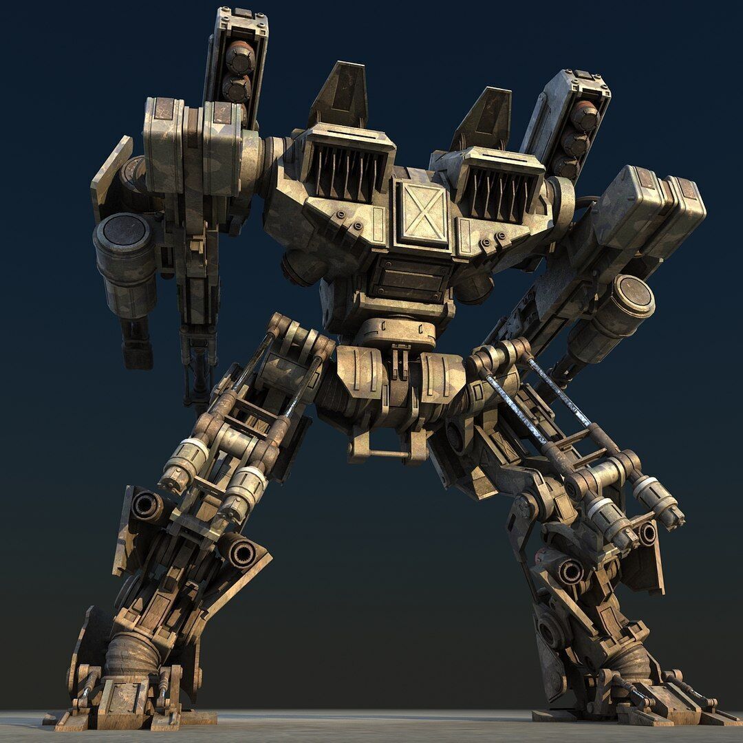 WARRIOR Robot  Low-poly 3D model_4