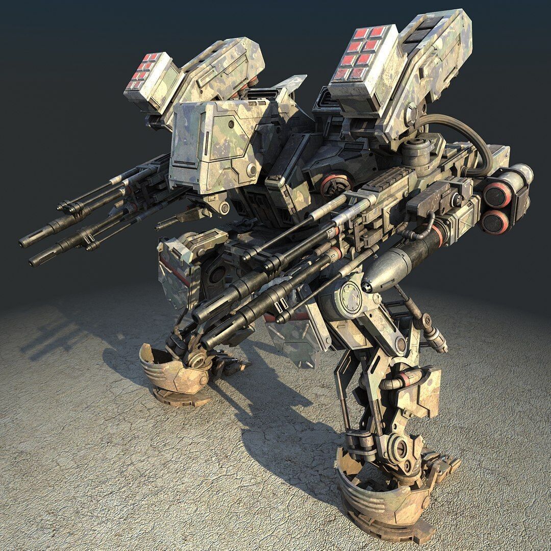 WARRIOR Robot  Low-poly 3D model_6