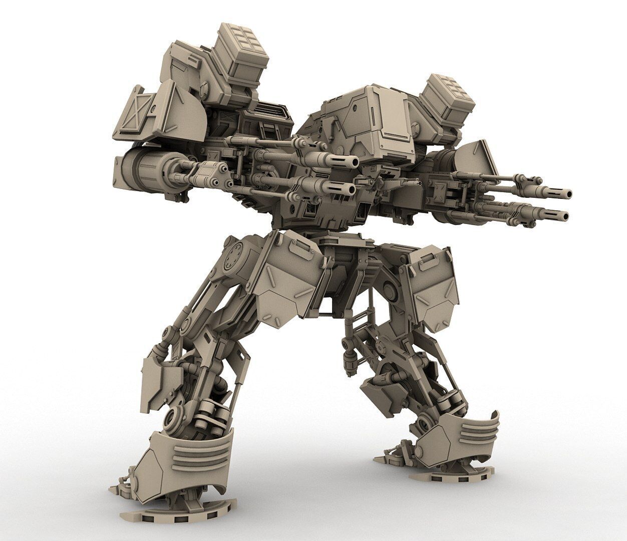 WARRIOR Robot  Low-poly 3D model_8