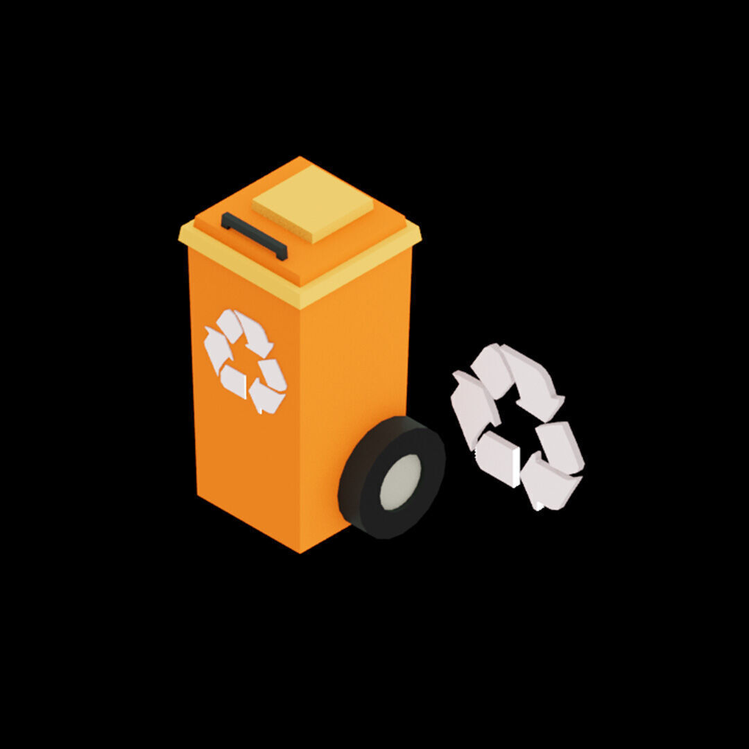 Recycle Bin Recycle Icon Free low-poly 3D model Free low-poly 3D model_1