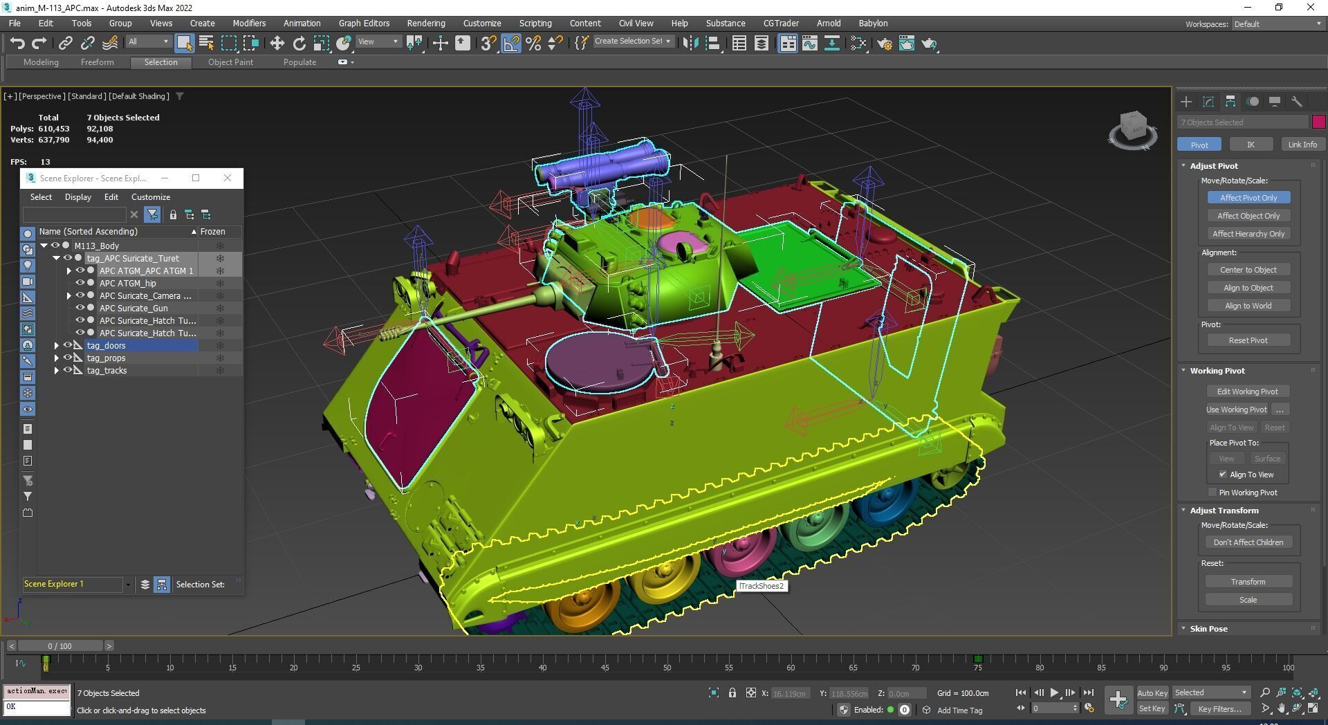 M-113 APC Carrier 3D model_2