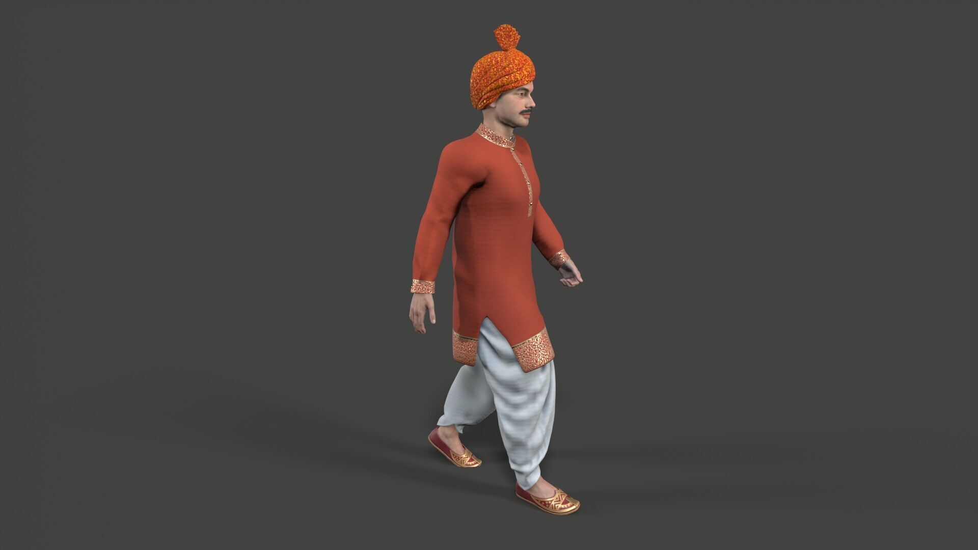 indian character Low-poly 3D model_12