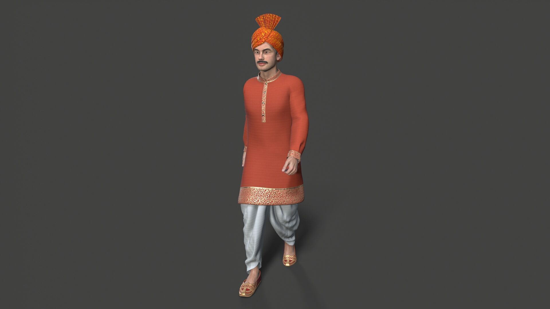 indian character Low-poly 3D model_13