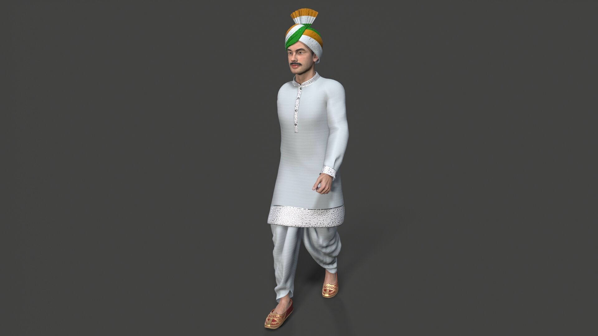 indian character Low-poly 3D model_8