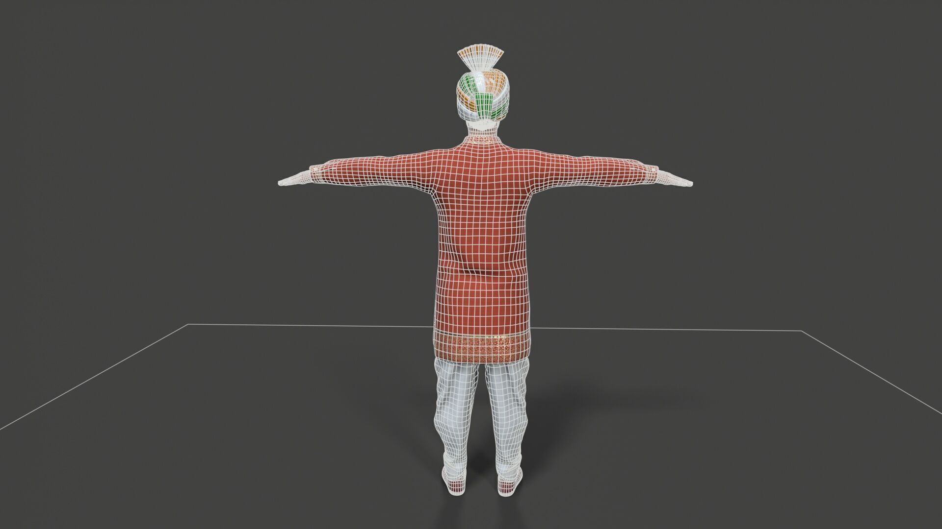 indian character Low-poly 3D model_16