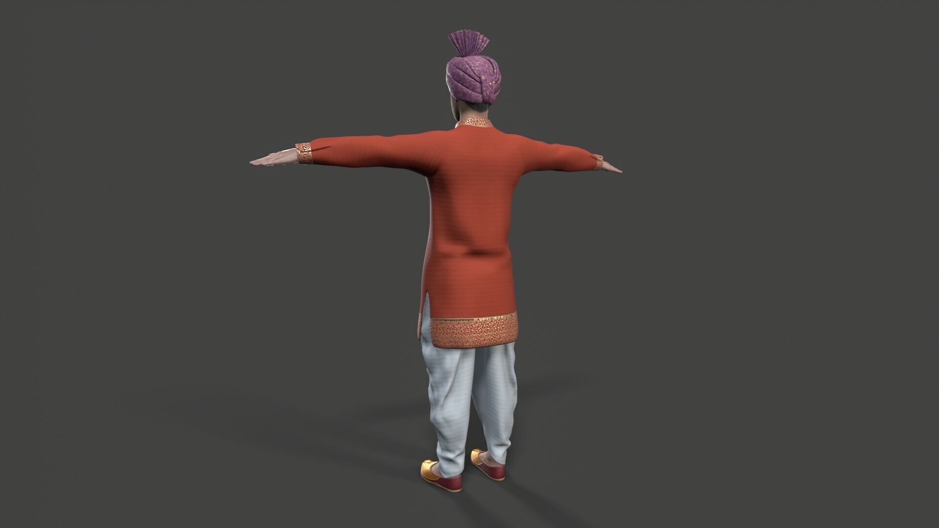 indian character Low-poly 3D model_2
