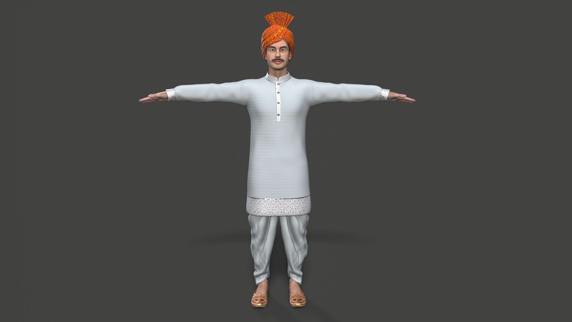 indian character Low-poly 3D model_5