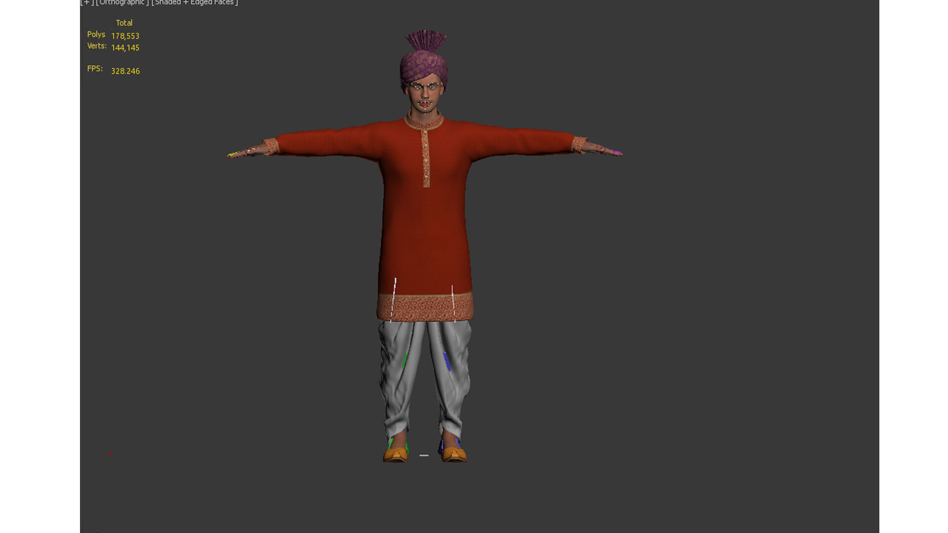 indian character Low-poly 3D model_15