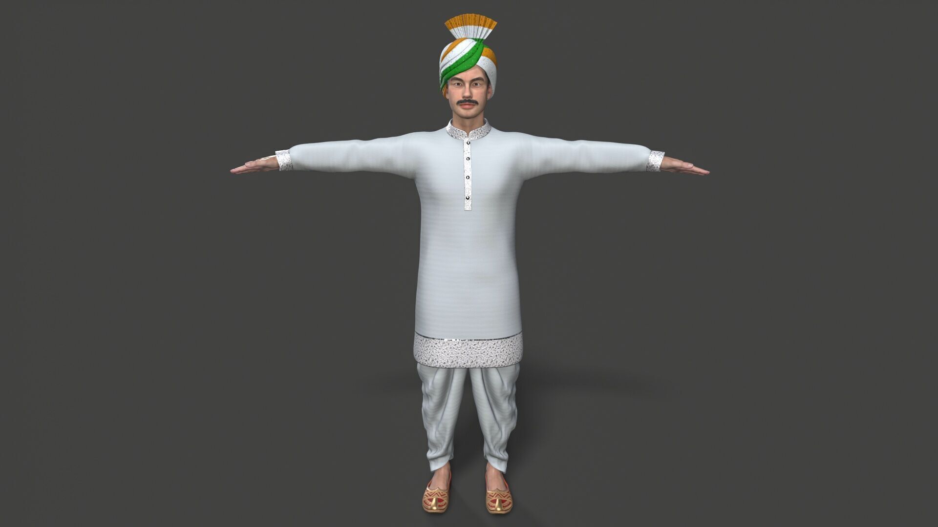 indian character Low-poly 3D model_4