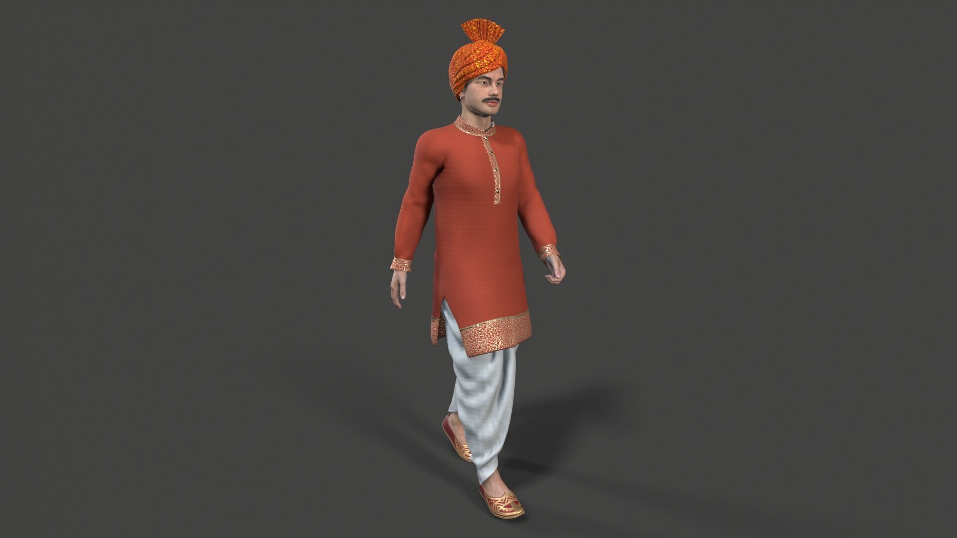 indian character Low-poly 3D model_11