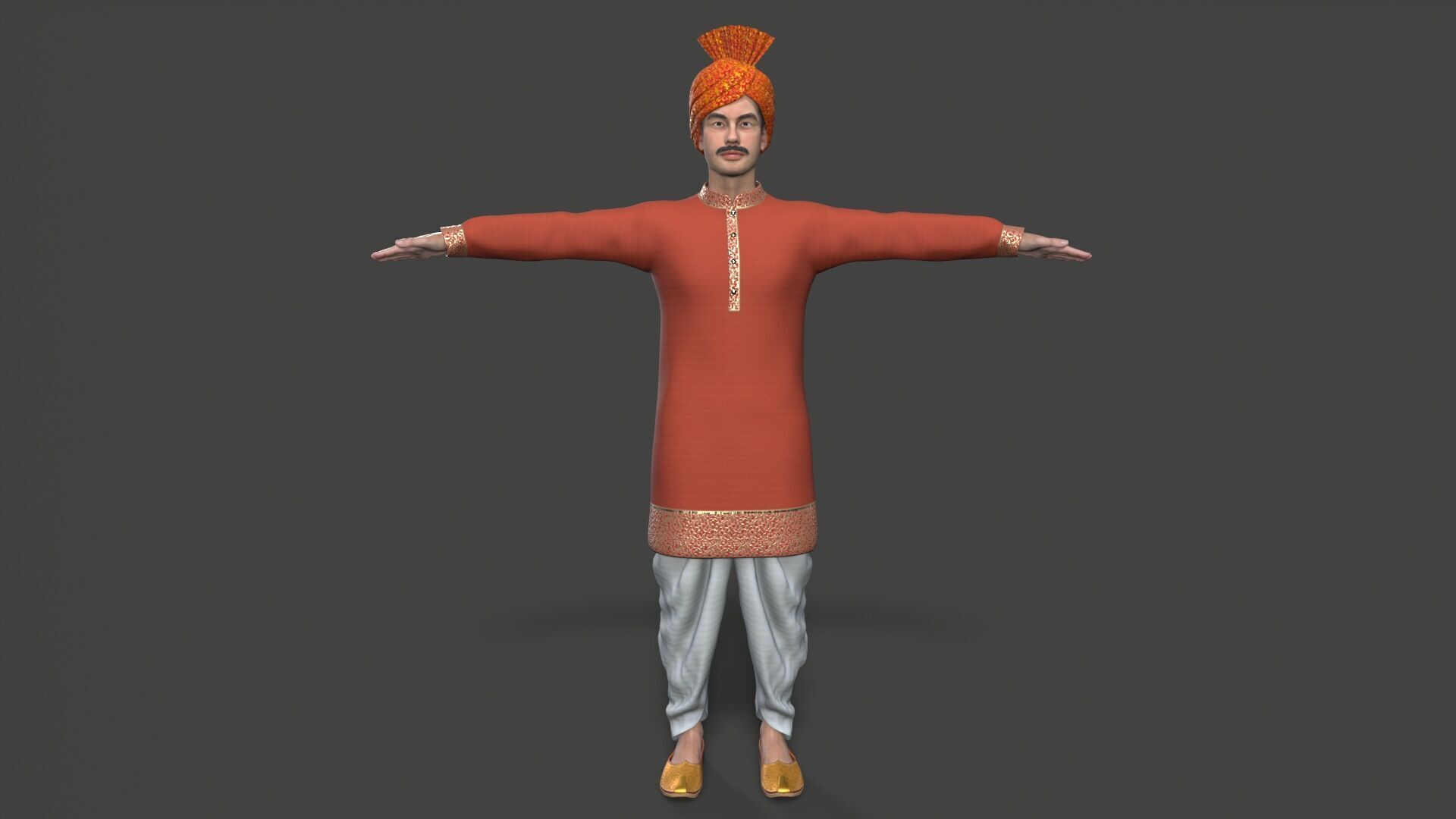 indian character Low-poly 3D model_3