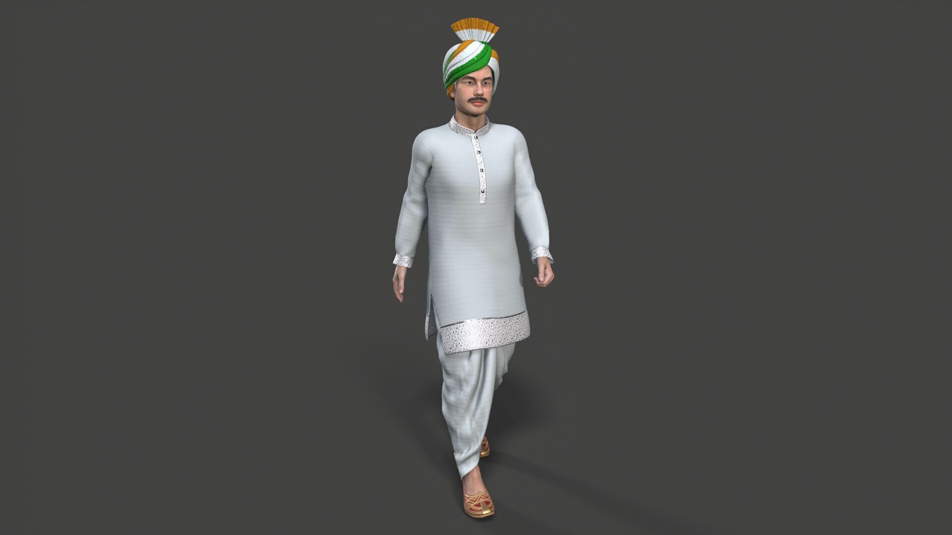 indian character Low-poly 3D model_7