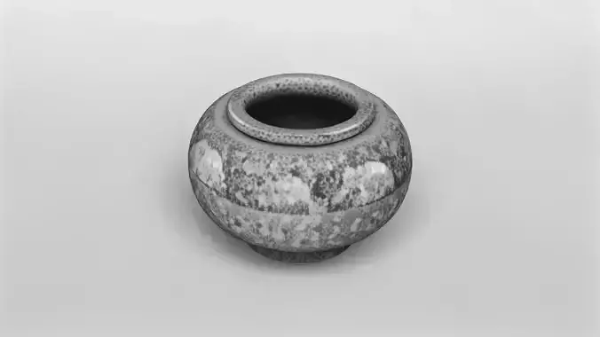 Polished Granite Decorative Vase 3D Model 3D model