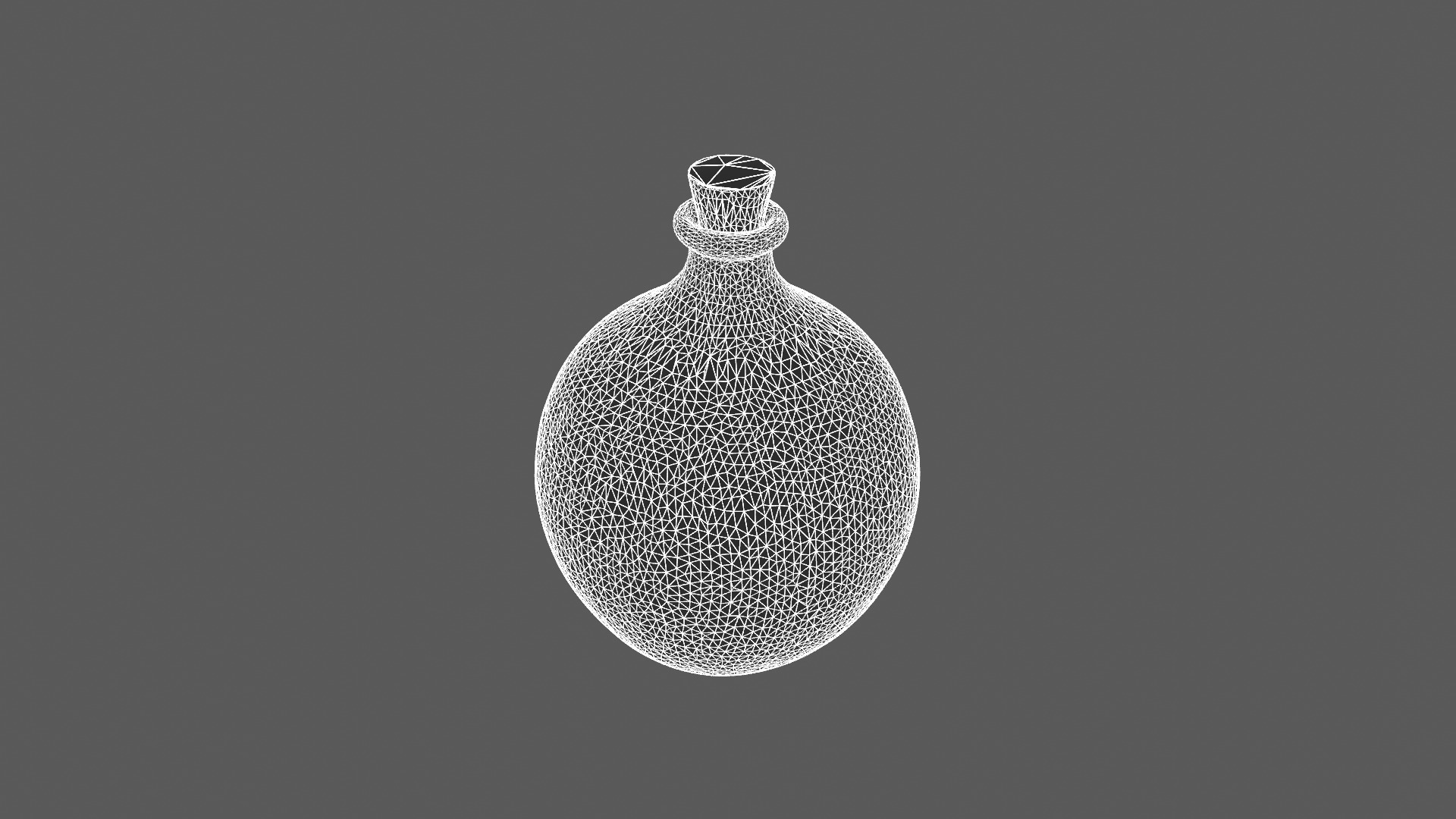 Round Terracotta Flask with Cork Stopper 3D model_9