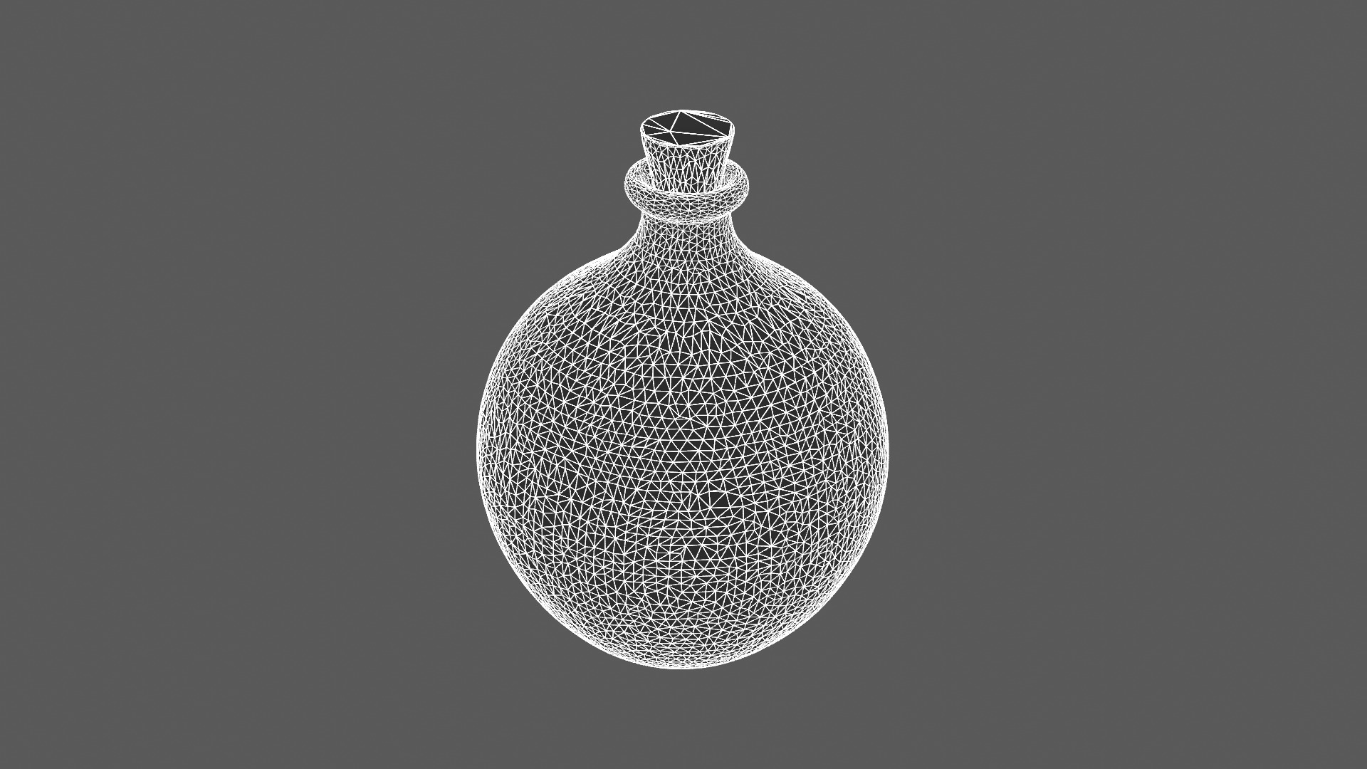 Round Terracotta Flask with Cork Stopper 3D model_7