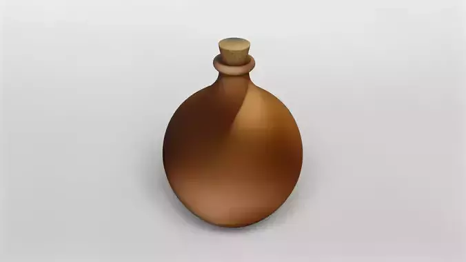 Round Terracotta Flask with Cork Stopper