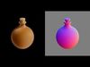 Round Terracotta Flask with Cork Stopper 3D model_1