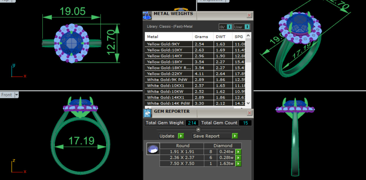 ROUND DIAMOND RING -CAD-163 3D model_13