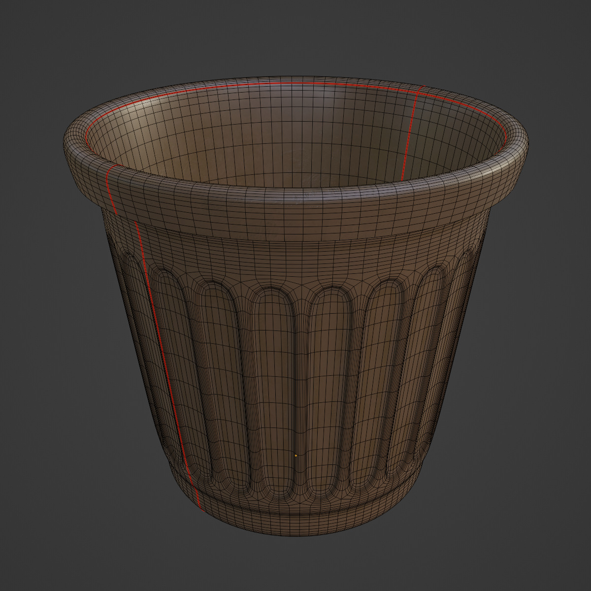 Plastic Flowerpot 01 3D model_7